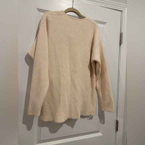 Cream Ribbed Knit Sweater - Picture 3 of 3